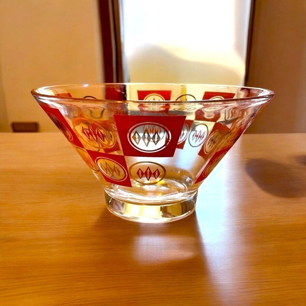 Gay Fad large glass bowl, orange/gold, MCM,a few minor scratches and a tiny chip - Picture 5 of 9